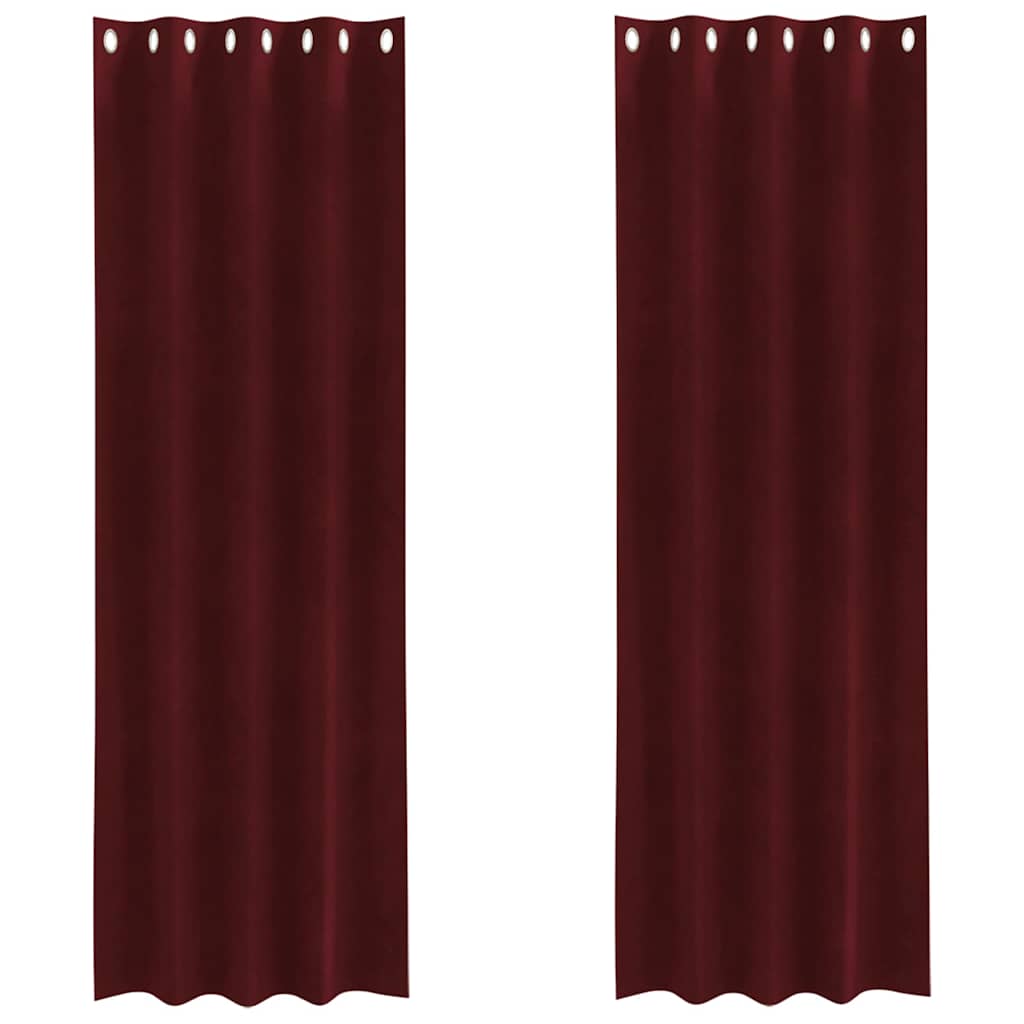 Curtains with Curtains 2 pcs Wine red 140 x 260 cm Velvet