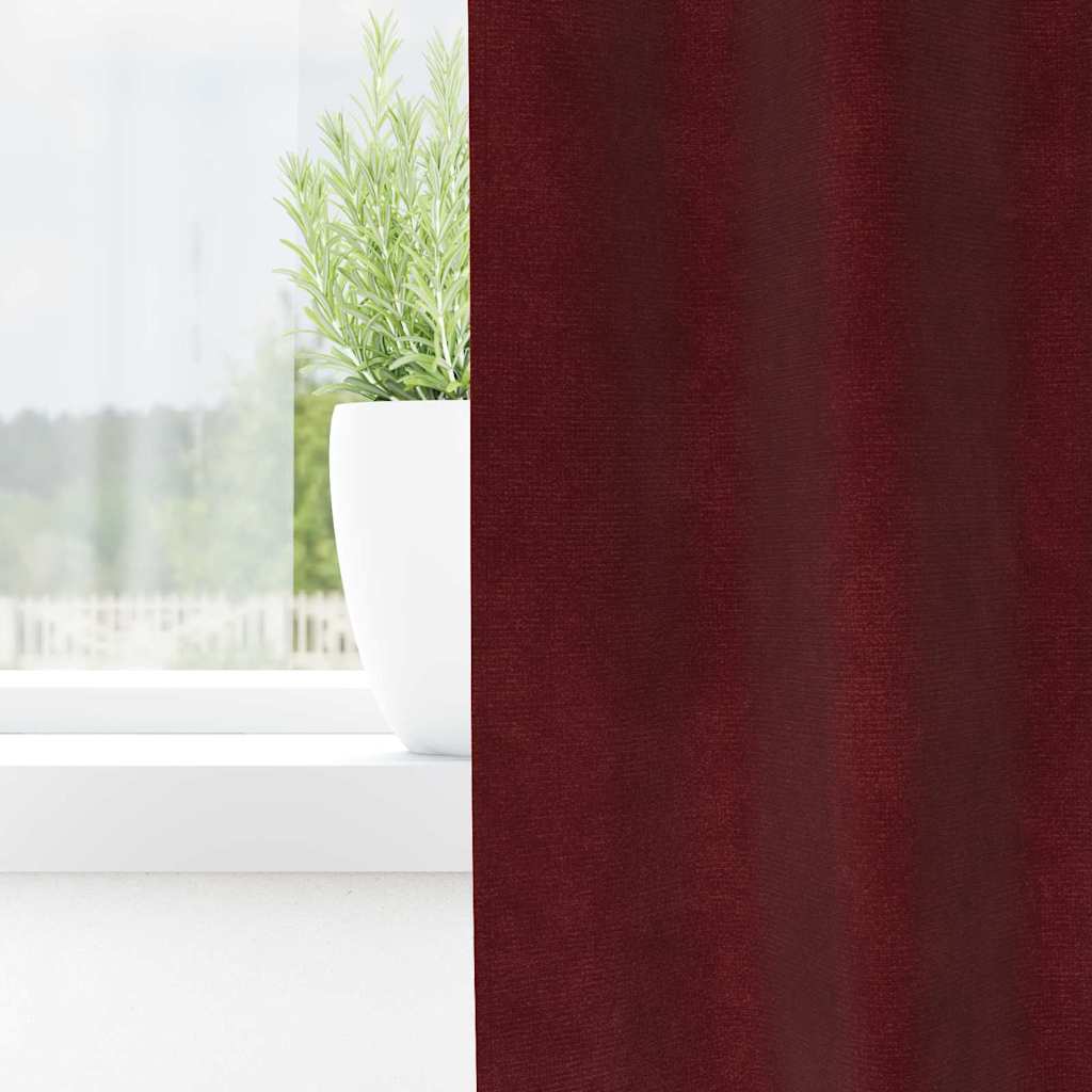 Curtains with Curtains 2 pcs Wine red 140 x 245 cm Velvet