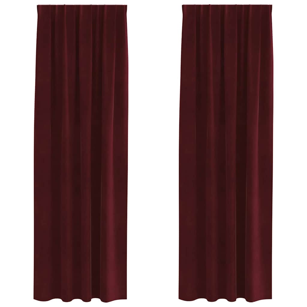 Curtains with Curtains 2 pcs Wine red 140 x 245 cm Velvet