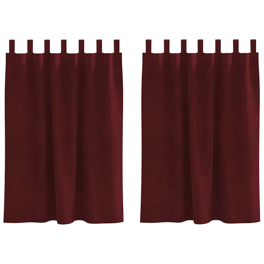 Curtains with Curtains 2 pcs Wine red 140 x 140 cm Velvet