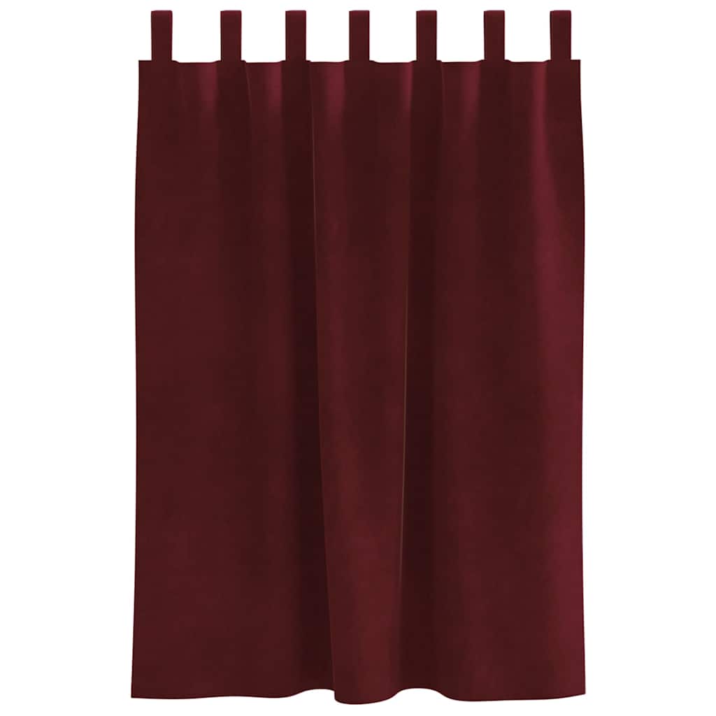 Curtains with Curtains 2 pcs Wine red 140 x 140 cm Velvet