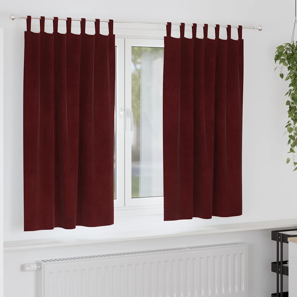 Curtains with Curtains 2 pcs Wine red 140 x 175 cm Velvet