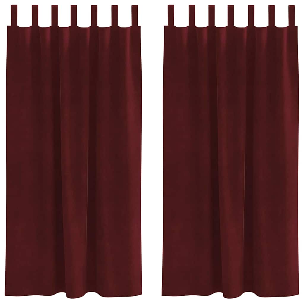 Curtains with Curtains 2 pcs Wine red 140 x 175 cm Velvet