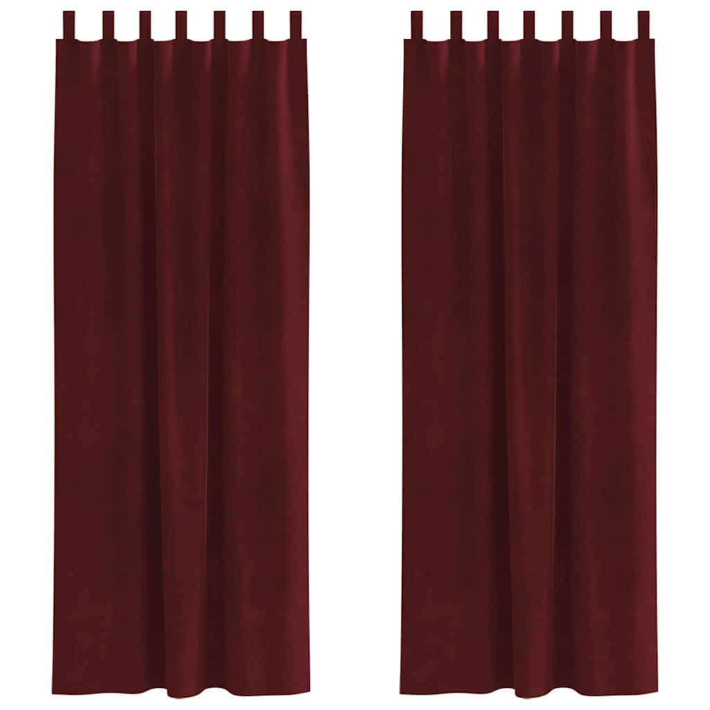 Curtains with Curtains 2 pcs Wine Red 140 x 260 cm Velvet