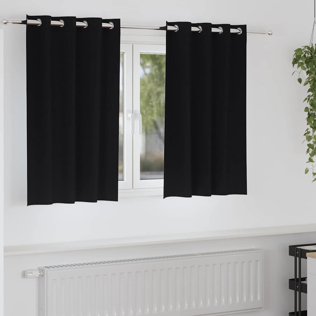Blackout Curtains with Curtains Black Polyester