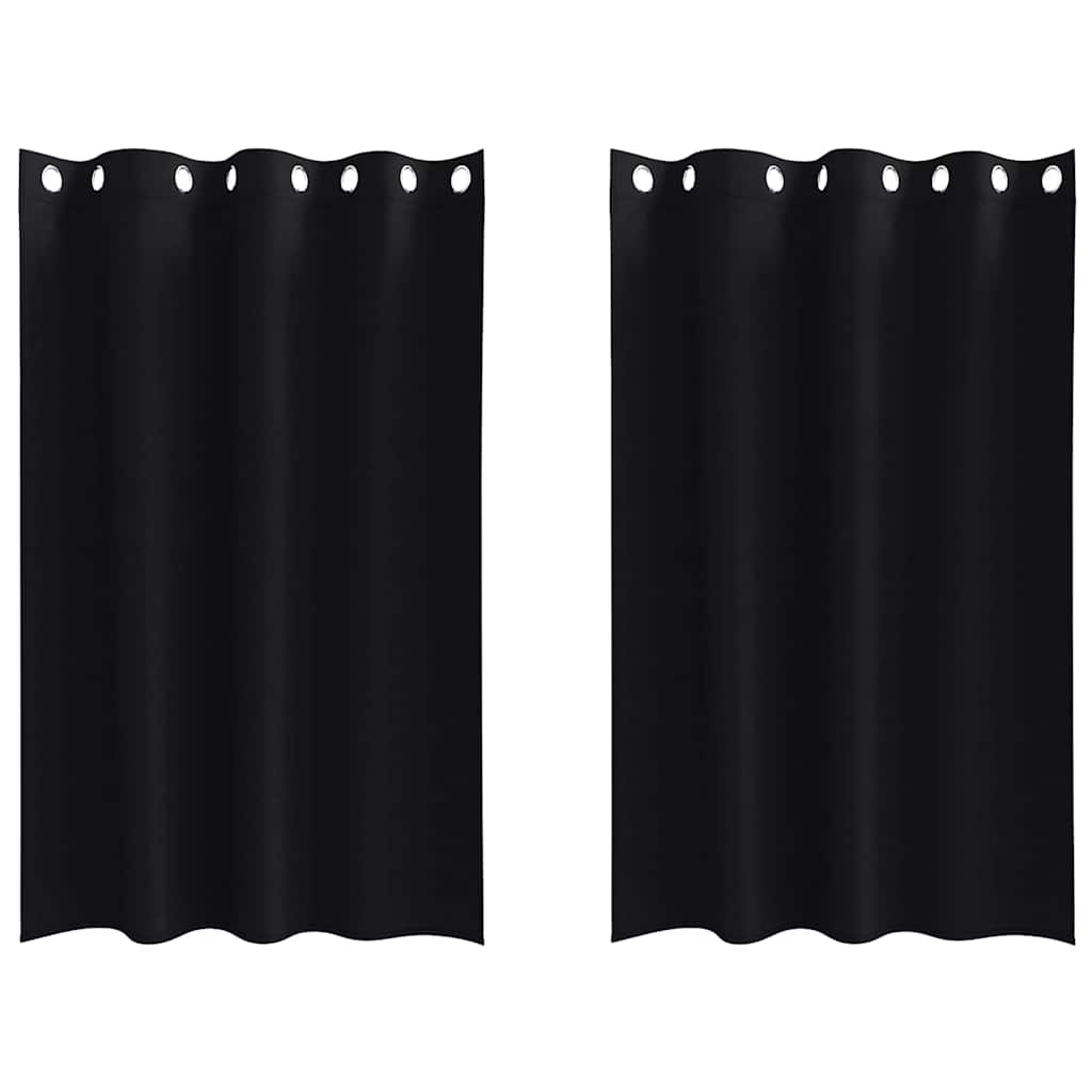 Blackout Curtains with Curtains Black Polyester