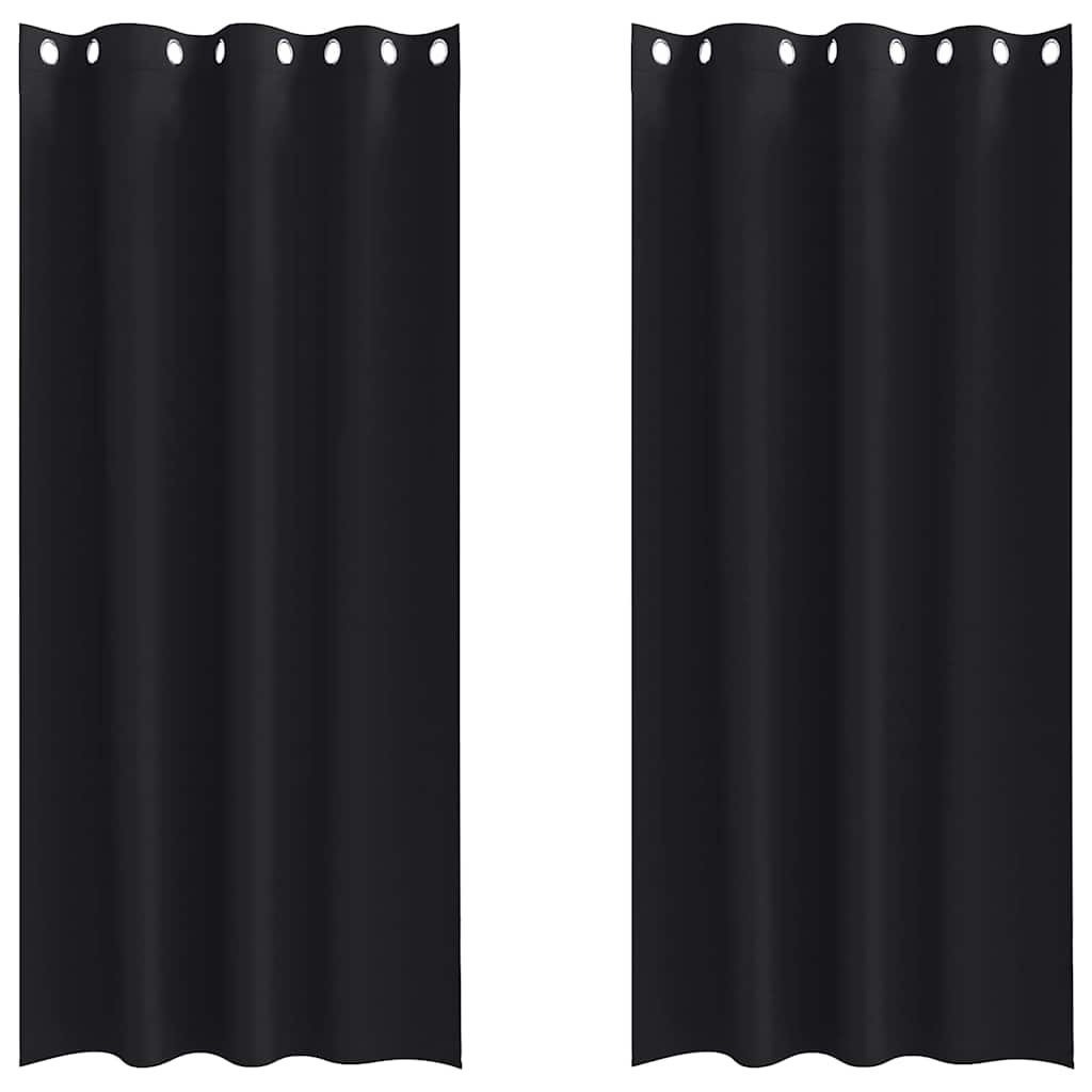 Blackout Curtains with Curtains Black Polyester