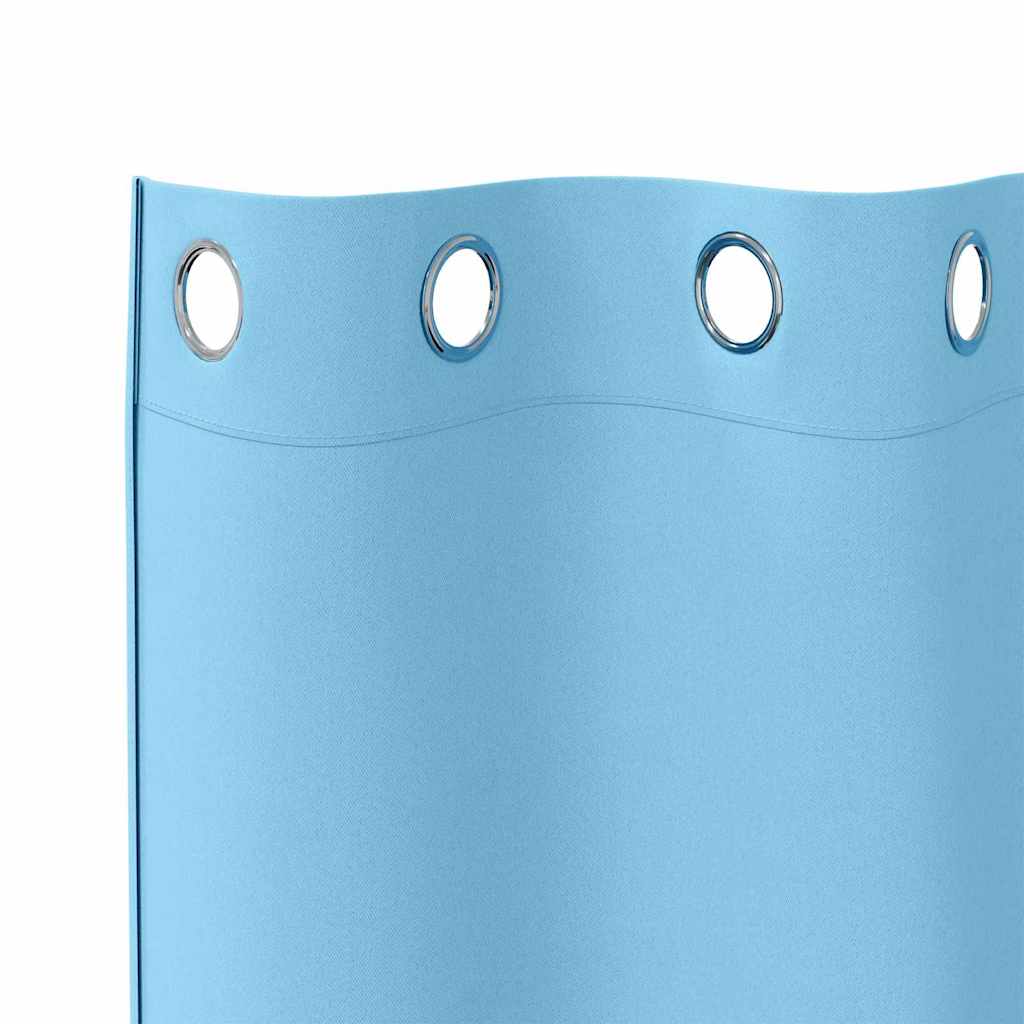 Blackout Curtains with Curtains Light Blue Polyester