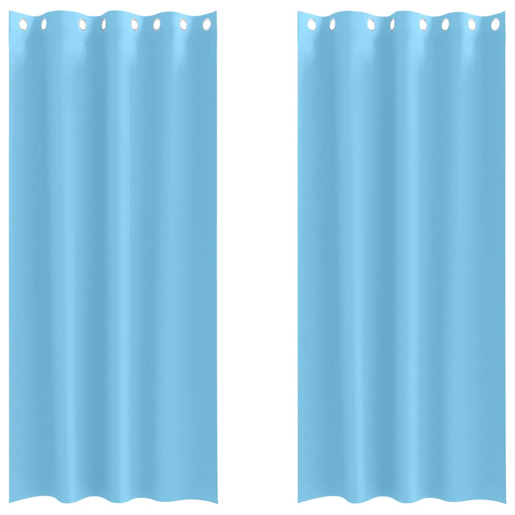 Blackout Curtains with Curtains Light Blue Polyester