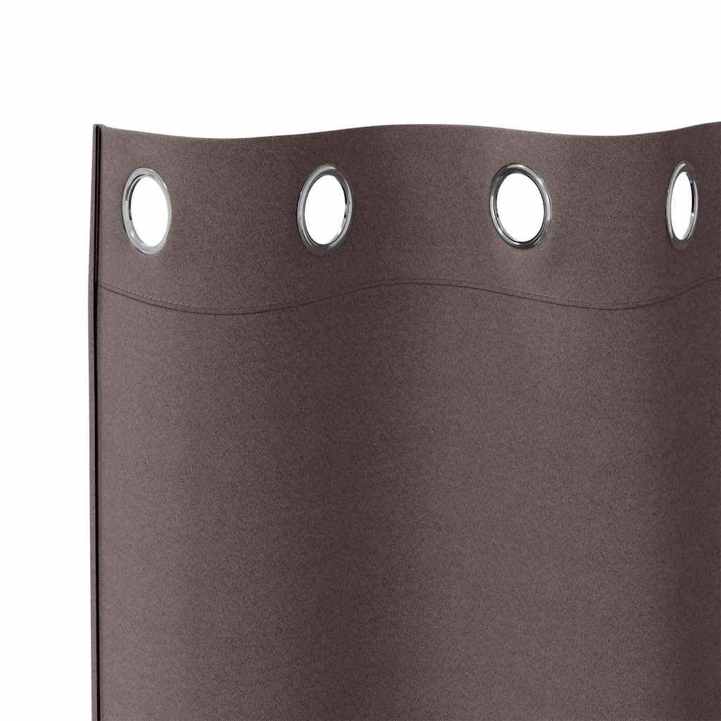 Blackout Curtains with Curtains Dark Brown Polyester