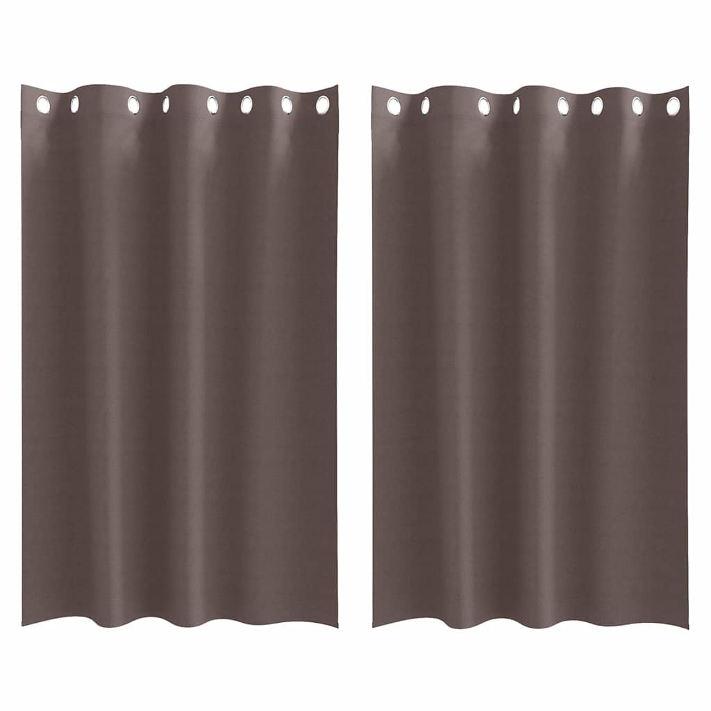 Blackout Curtains with Curtains Dark Brown Polyester