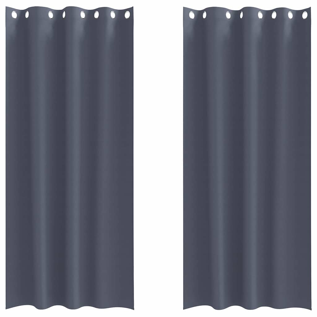 Blackout Curtains with Curtains Anthracite Polyester