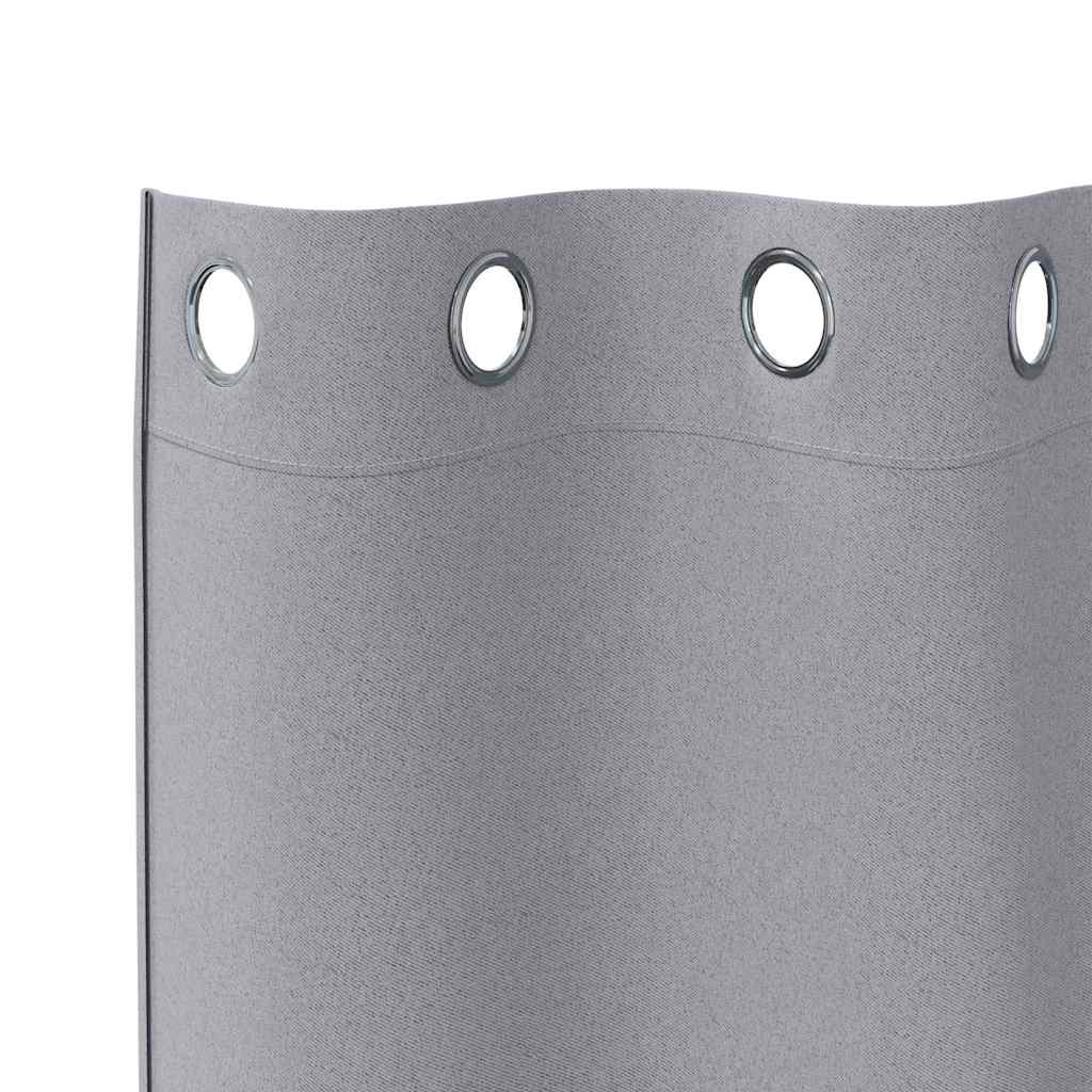 Blackout Curtains with Curtains Light Grey Polyester