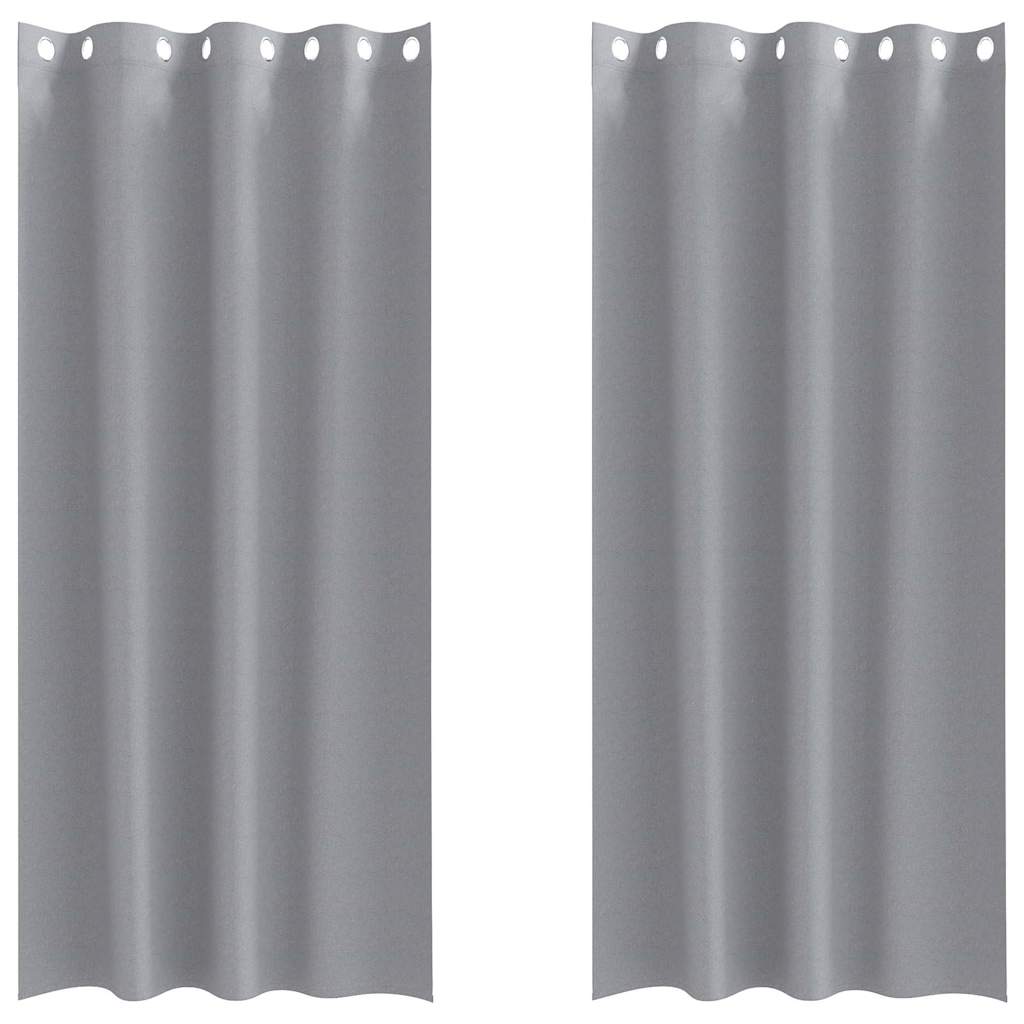 Blackout Curtains with Curtains Light Grey Polyester