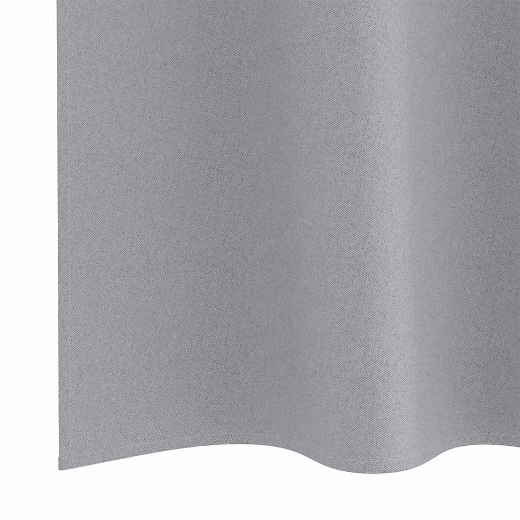 Blackout Curtains with Curtains Light Grey Polyester