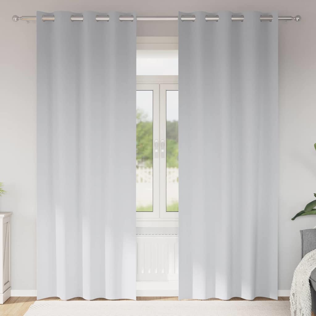 Blackout Curtains with Curtains Pale Grey Polyester
