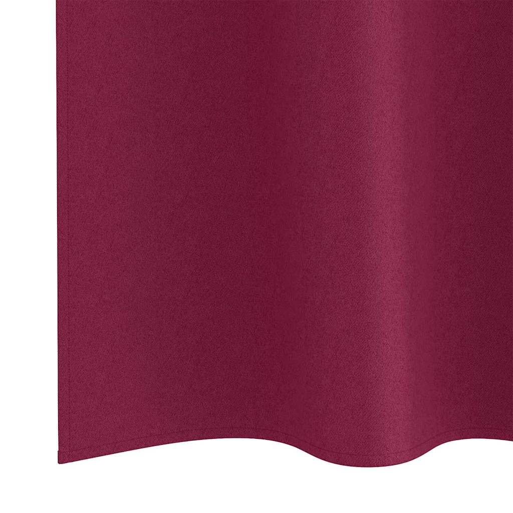 Blackout Curtains with Curtains Wine Red Polyester