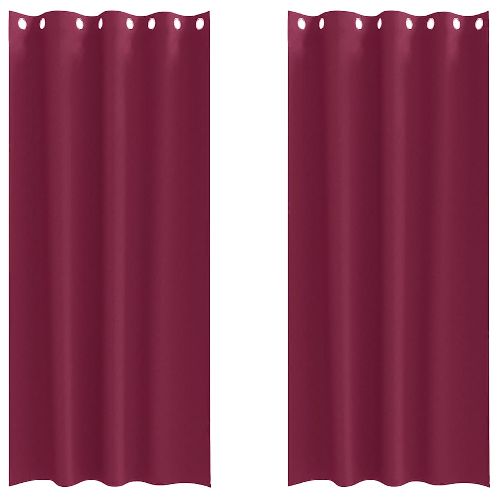 Blackout Curtains with Curtains Wine Red Polyester