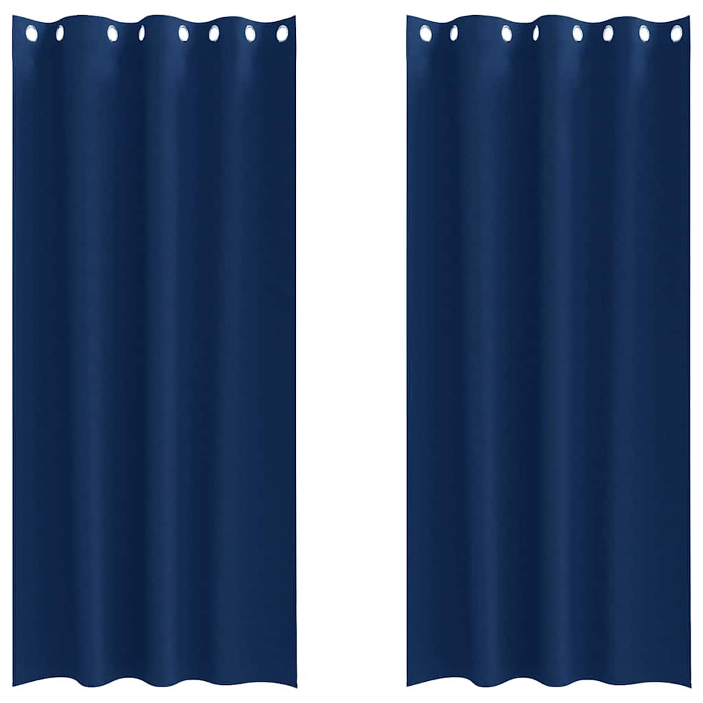 Blackout Curtains with Curtains Dark Blue Polyester