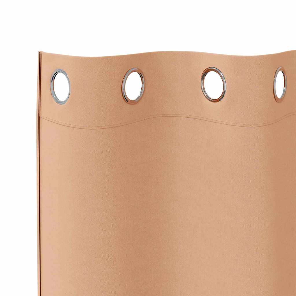 Blackout Curtains with Curtains Light Brown Polyester