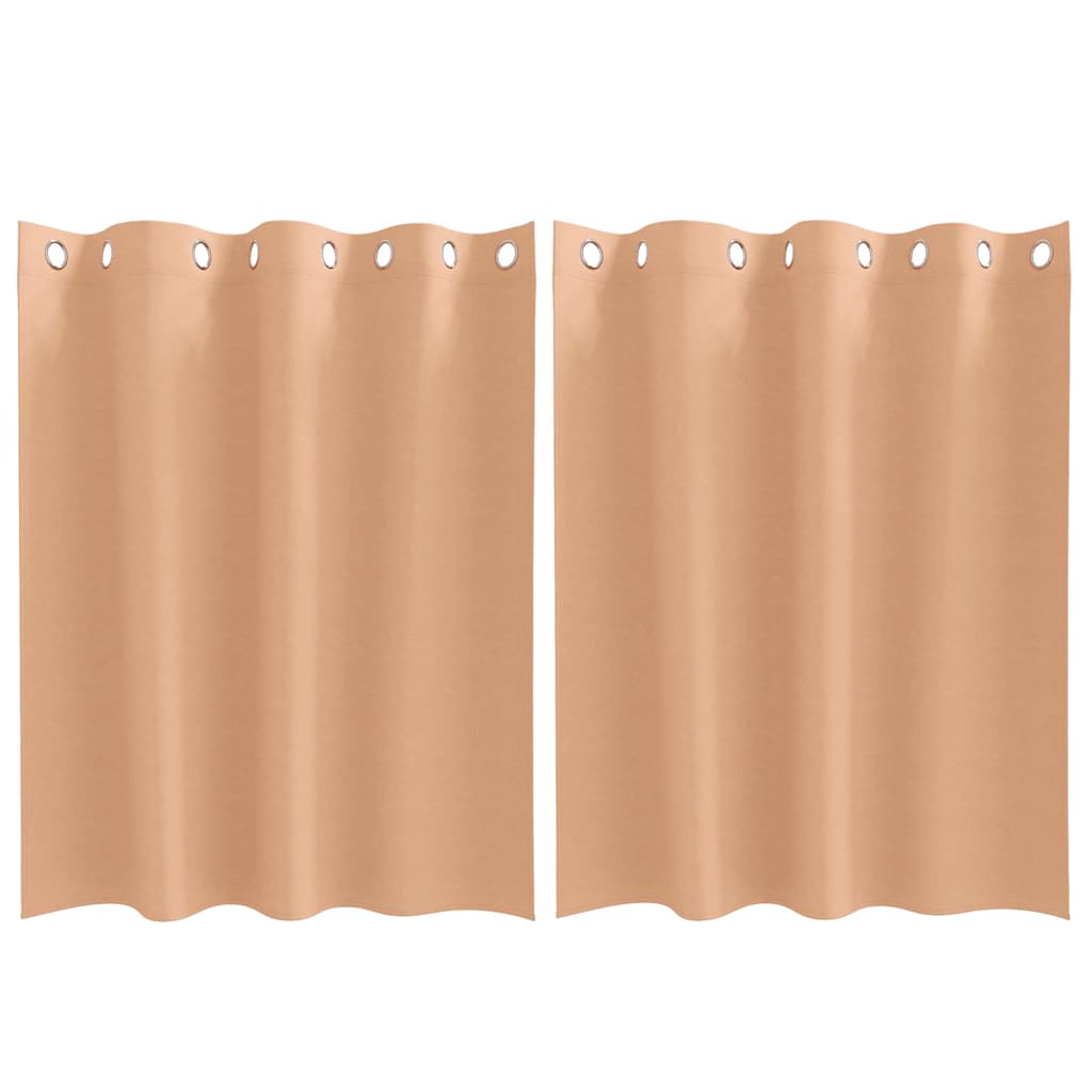 Blackout Curtains with Curtains Light Brown Polyester