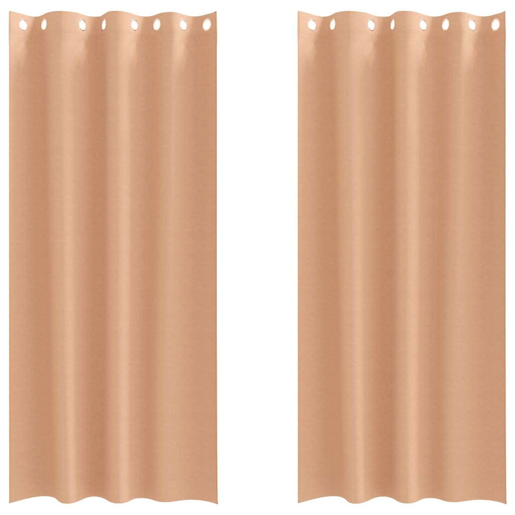 Blackout Curtains with Curtains Light Brown Polyester