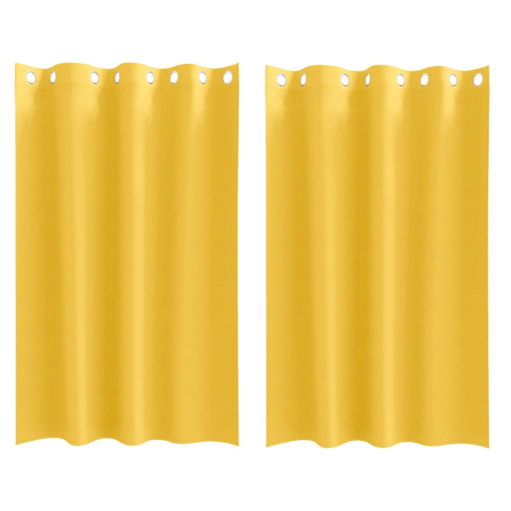 Blackout Curtains with Curtains Mustard Yellow Polyester