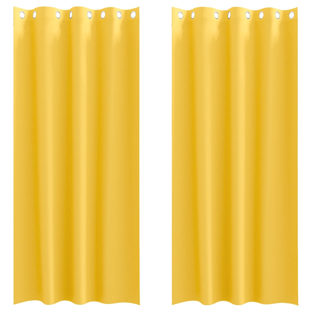 Blackout Curtains with Curtains Mustard Yellow Polyester