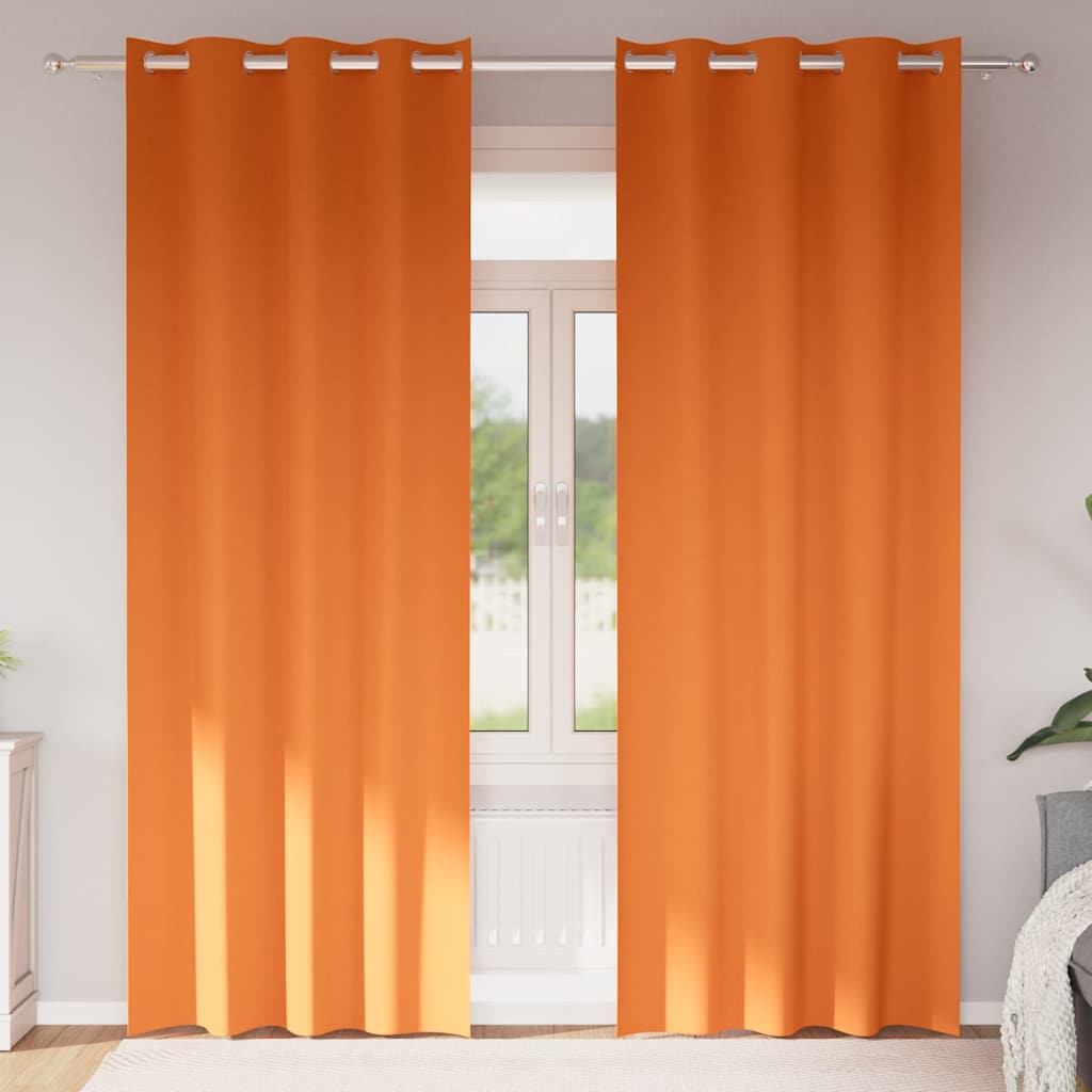 Blackout Curtains with Curtains Bright Orange Polyester