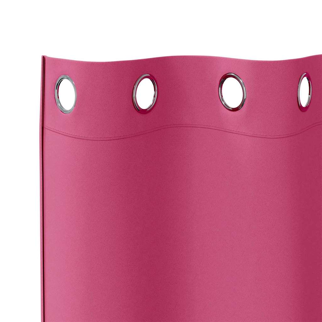 Blackout Curtains with Curtains Bright Pink Polyester