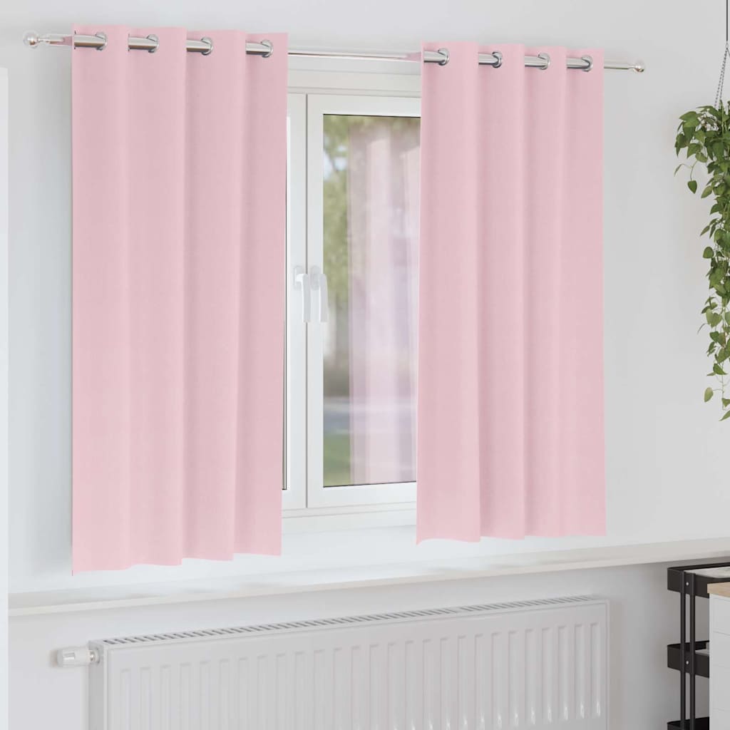 Curtains with Curtains 2 pcs Baby pink Polyester