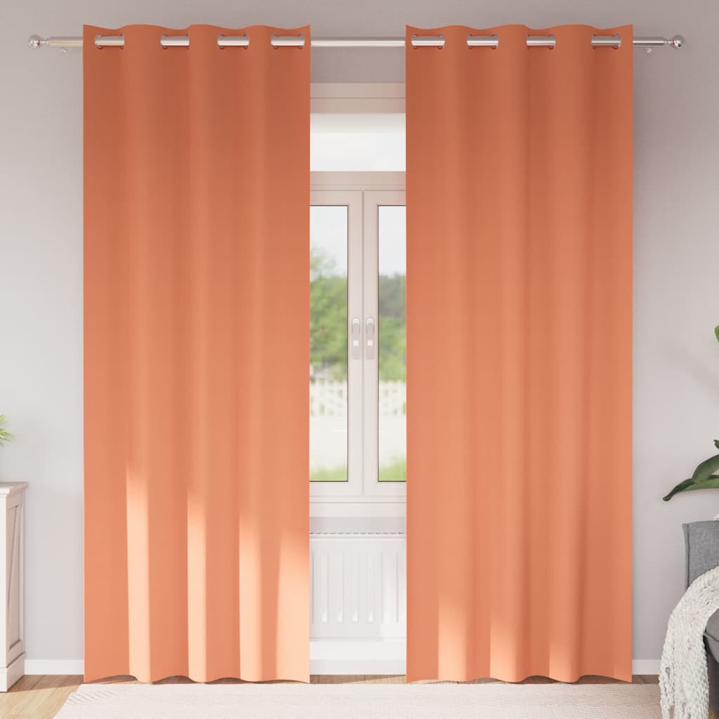 Blackout Curtains with Curtains Terracotta Polyester