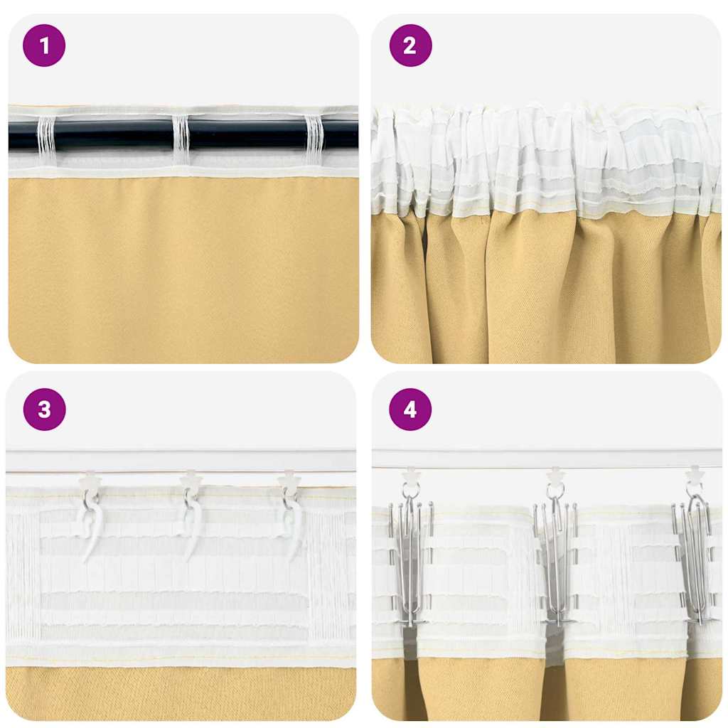 Blackout Curtains with Curtains Beige Polyester