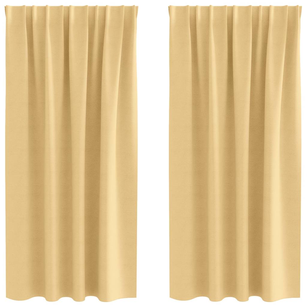 Blackout Curtains with Curtains Beige Polyester