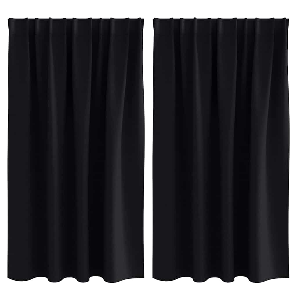 Blackout Curtains with Curtains Black Polyester