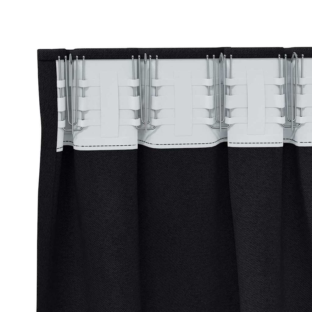 Blackout Curtains with Curtains Black Polyester