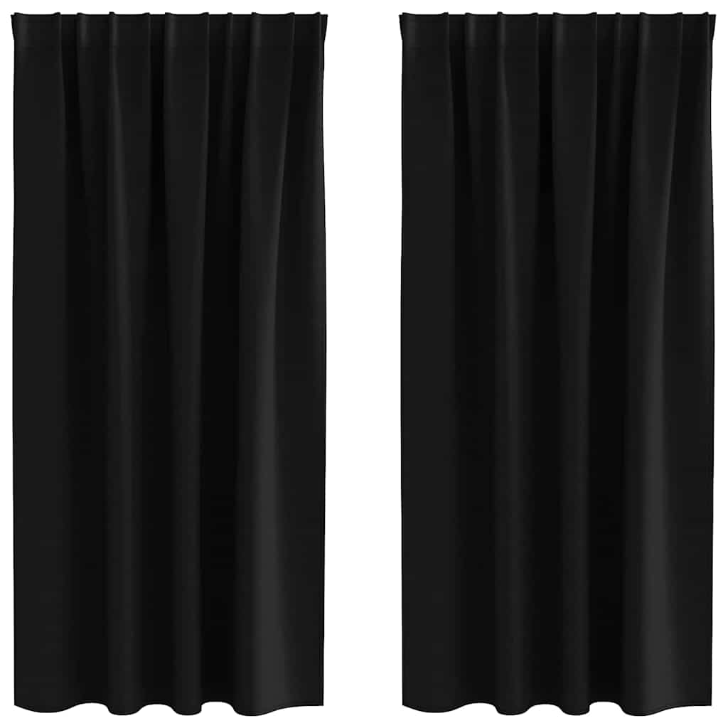Blackout Curtains with Curtains Black Polyester
