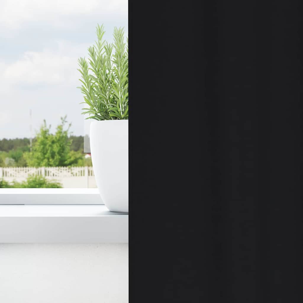 Blackout Curtains with Curtains Black Polyester