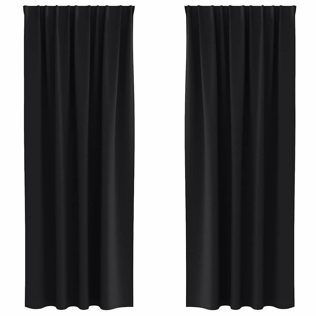 Blackout Curtains with Curtains Black Polyester