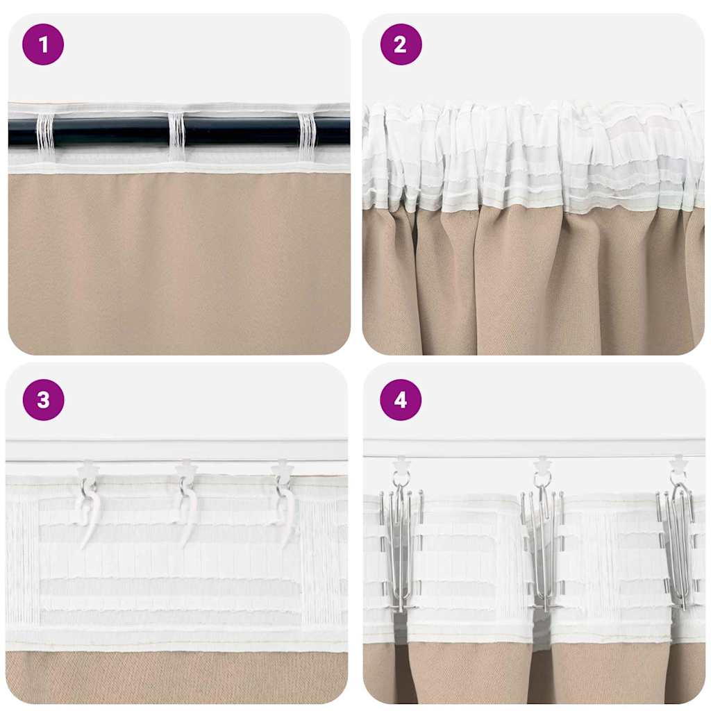 Blackout Curtains with Curtains Taupe Polyester