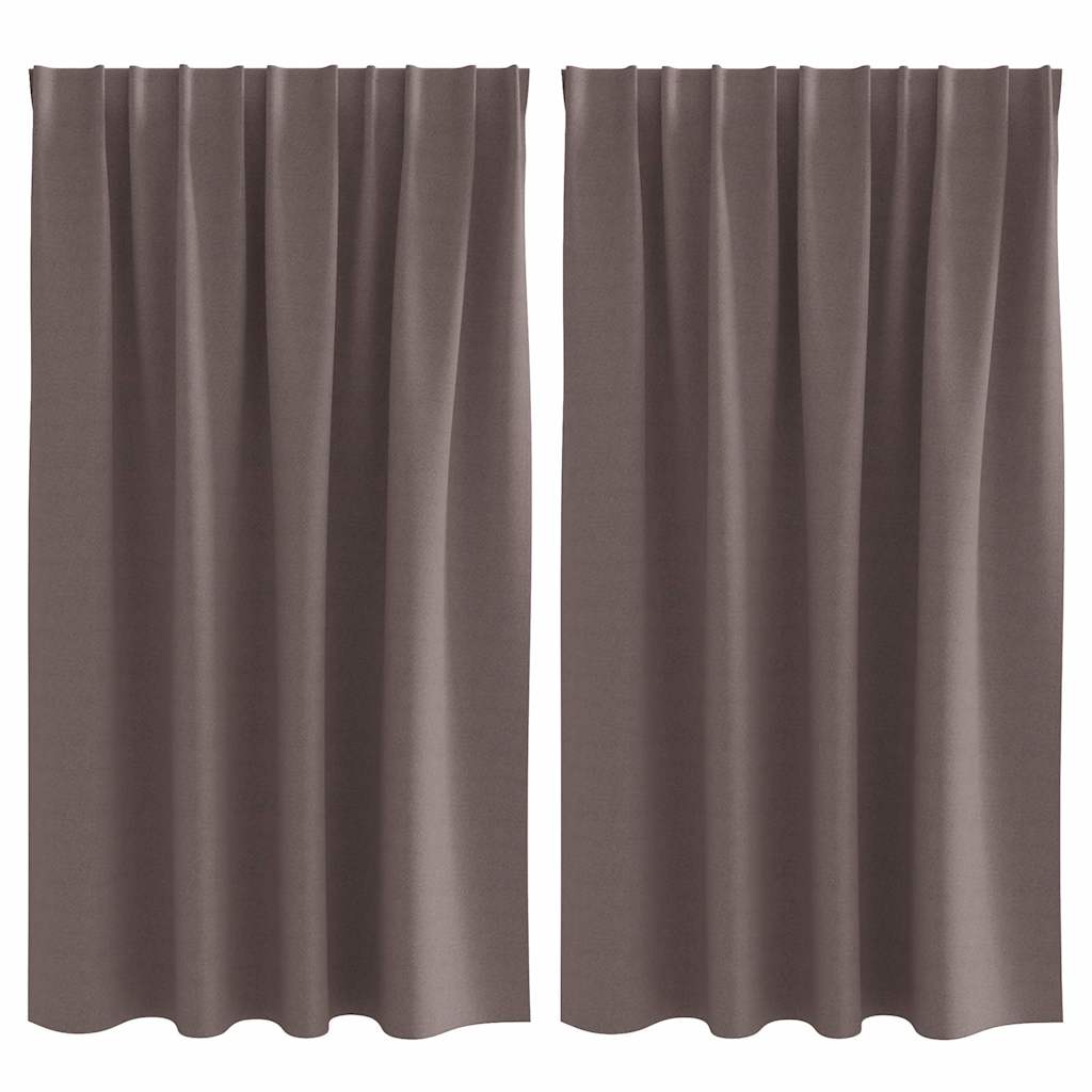 Blackout Curtains with Curtains Dark Brown Polyester