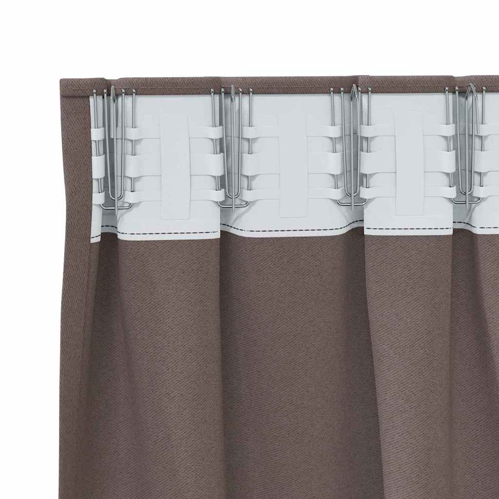 Blackout Curtains with Curtains Dark Brown Polyester