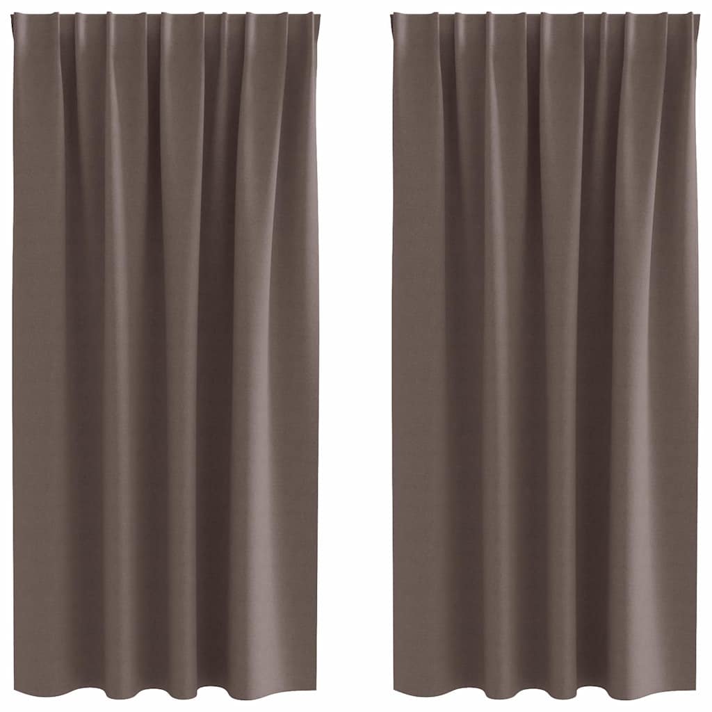 Blackout Curtains with Curtains Dark Brown Polyester