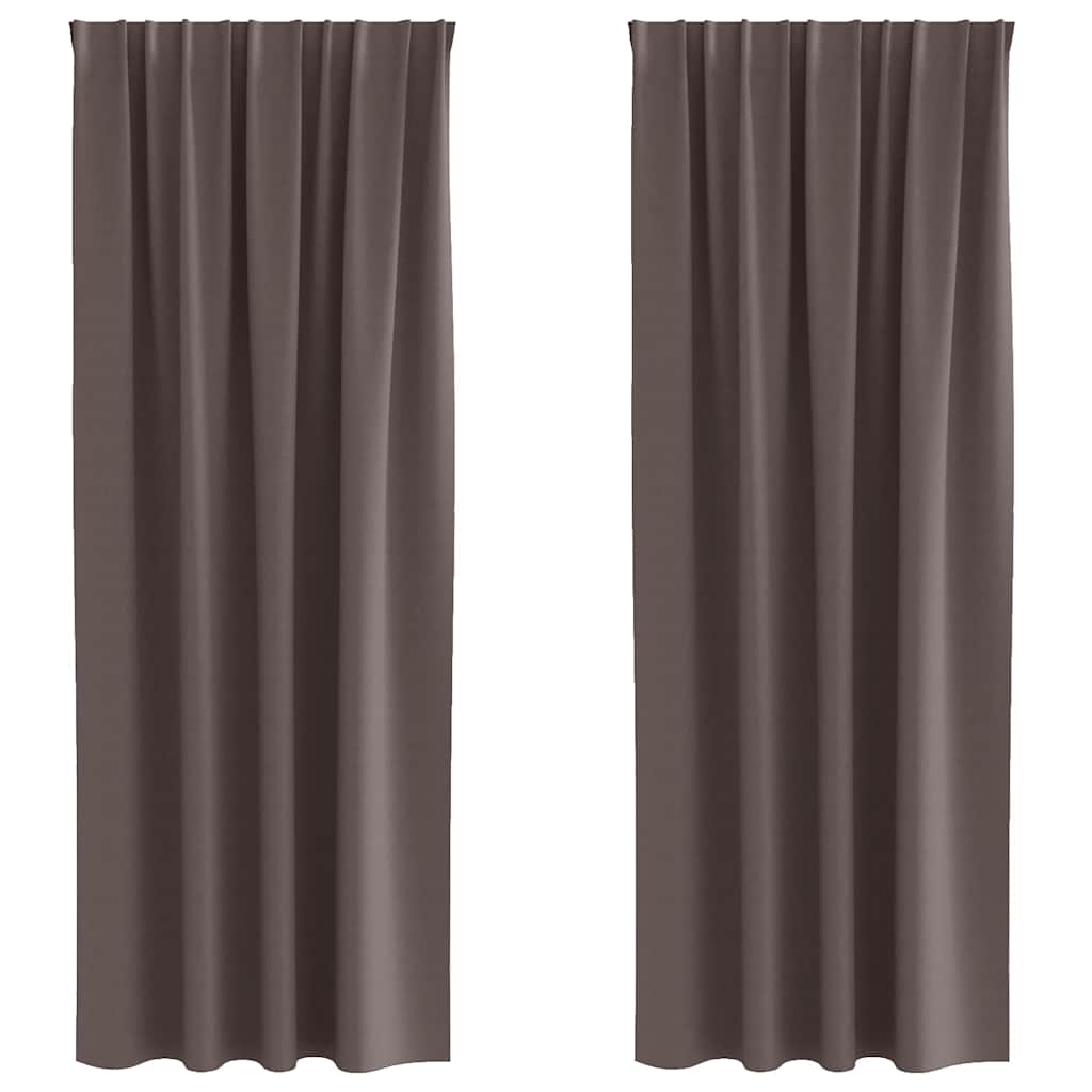 Blackout Curtains with Curtains Dark Brown Polyester