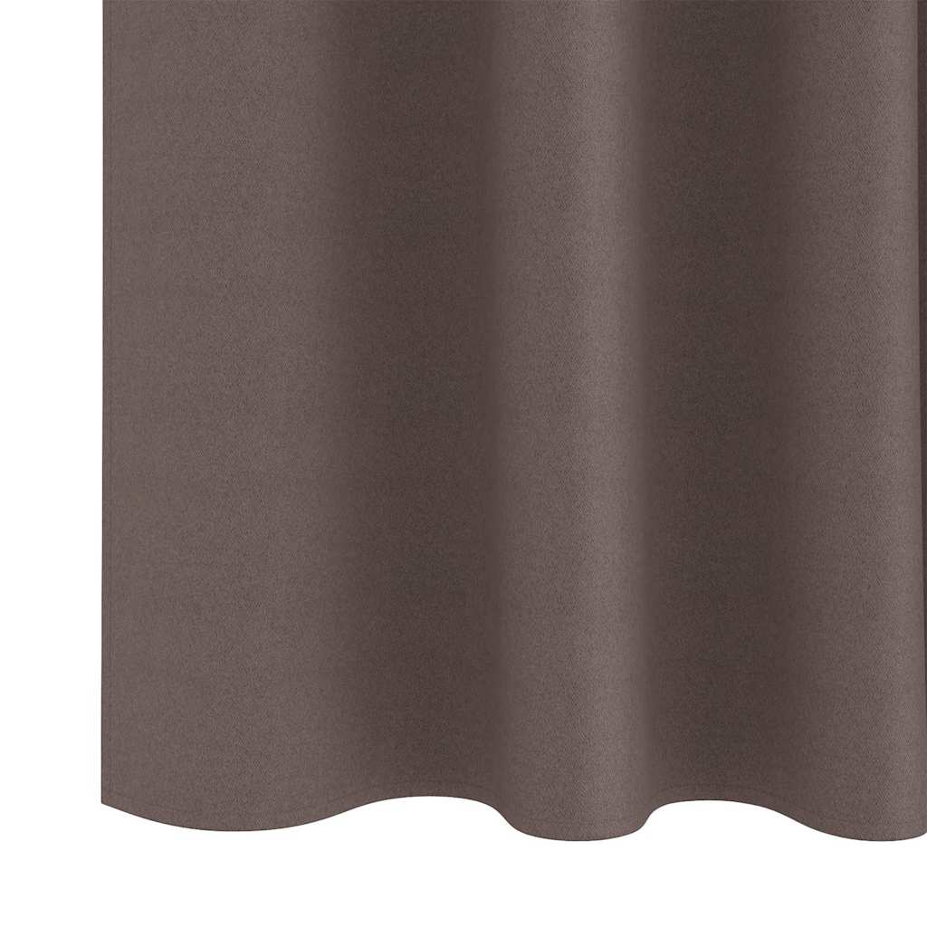 Blackout Curtains with Curtains Dark Brown Polyester