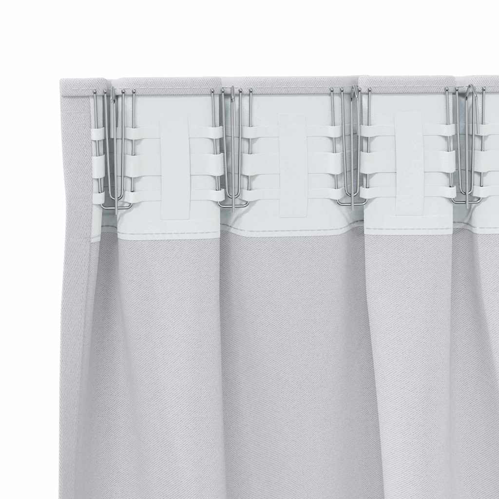 Blackout Curtains with Curtains Light Grey Polyester