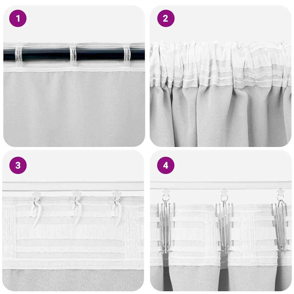Blackout Curtains with Curtains Light Grey Polyester