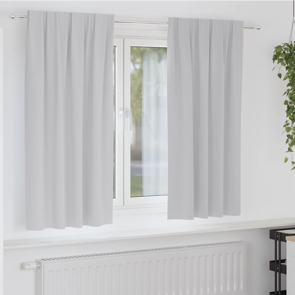 Blackout Curtains with Curtains Light Grey Polyester