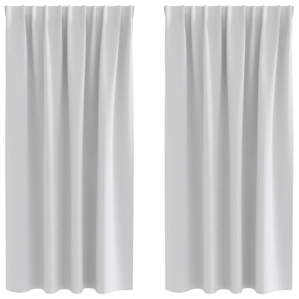 Blackout Curtains with Curtains Light Grey Polyester