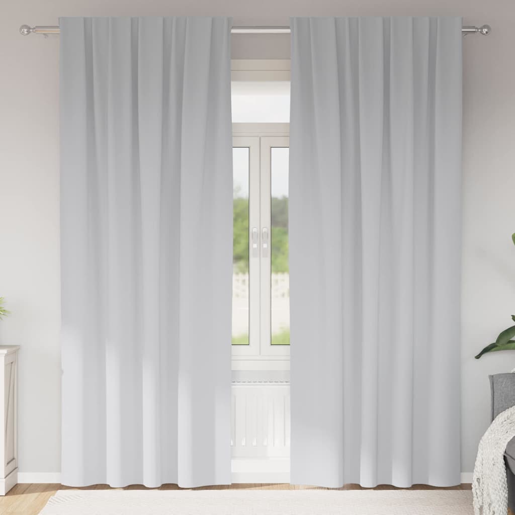 Blackout Curtains with Curtains Pale Grey Polyester
